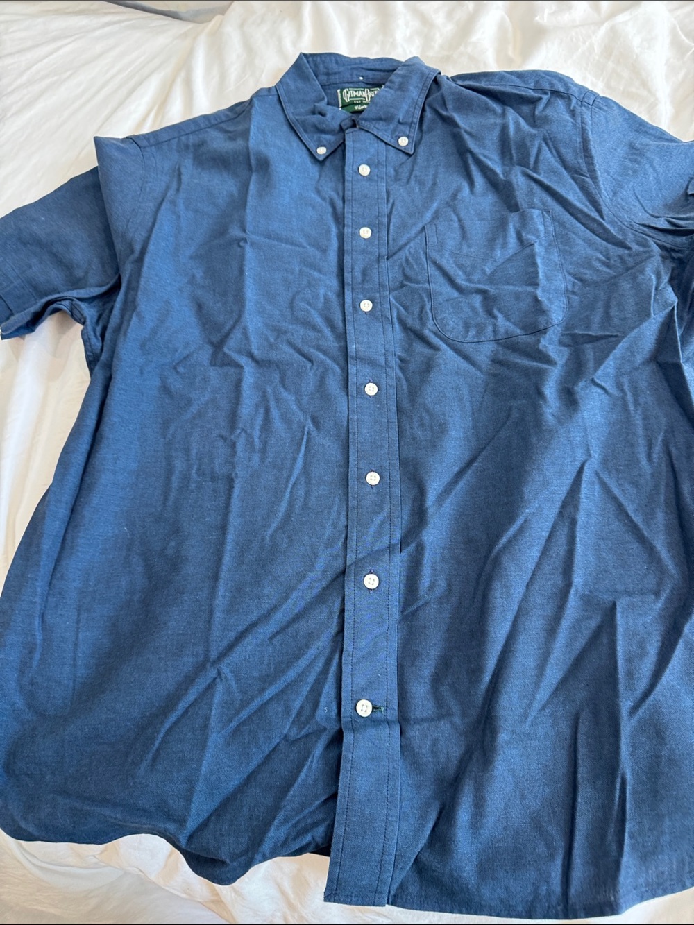 Gitman Vintage Men's short sleeve cotton Button-Down Shirt in Navy